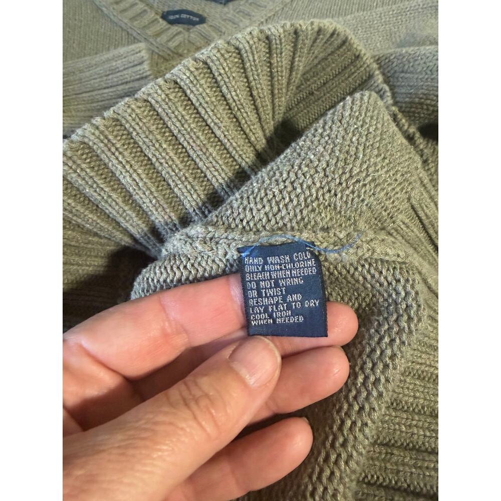 Vintage Polo Ralph Lauren Cotton V-Neck Knit Sweater Old Money, Y2K, Preppy XL - Picture 6 of 9